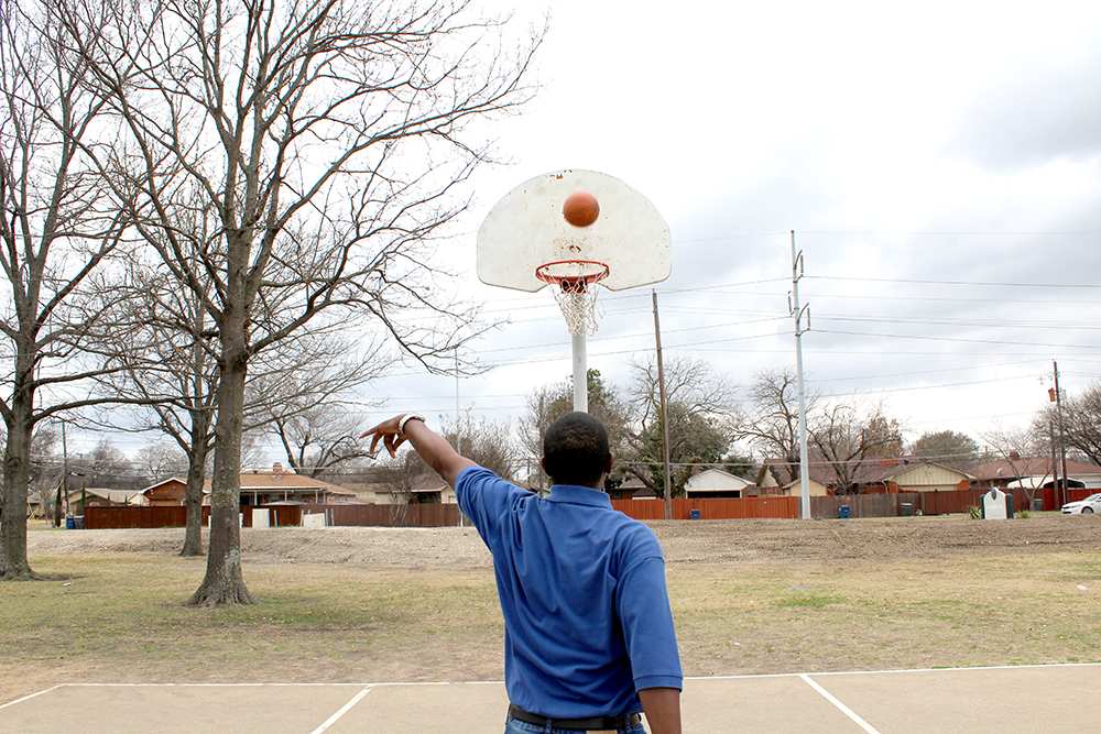 Dallas native, Dwayne Morgan, shoots a basketball Tuesday, March 9, 2021 at Everglade Park in Dallas. Dallas native, Dwayne Morgan, shoots a basketball Tuesday, March 9, 2021 at Everglade Park in Dallas.